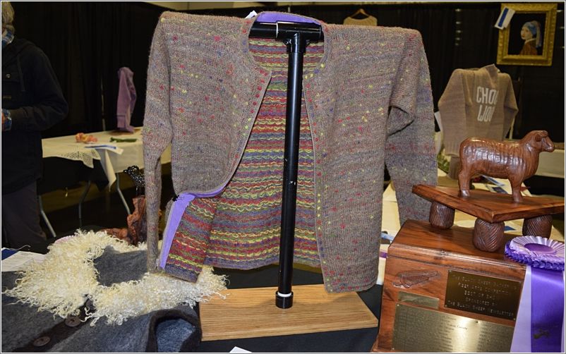 Louise Nielsen�s Shetland sweater received the Black Sheep Cup for Best of Show. Photo: Peggy Lundquist.